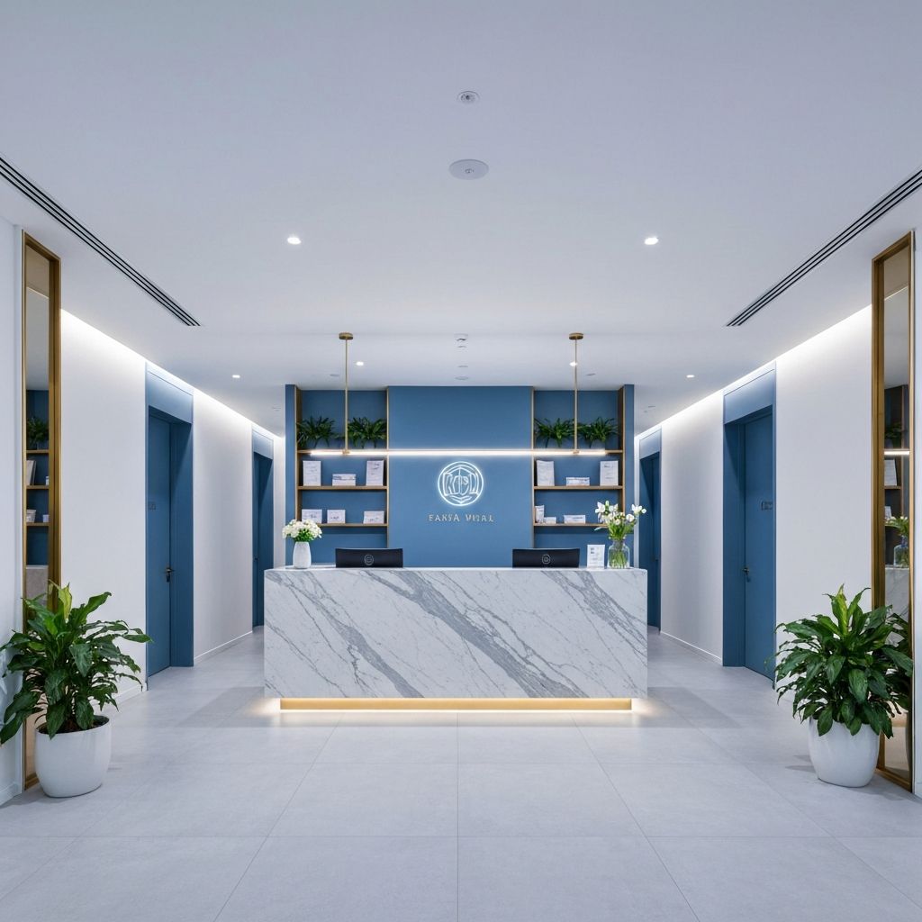 Med spa reception and treatment area